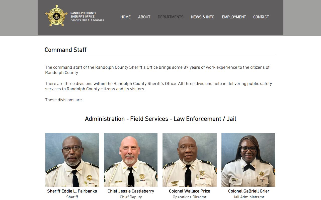 Randolph County warrant check sheriff command information