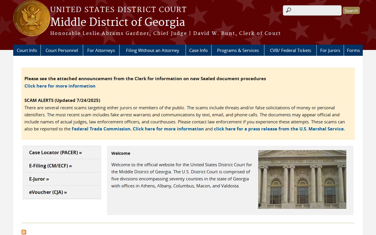 Federal court boundary for Randolph County municipal court warrants